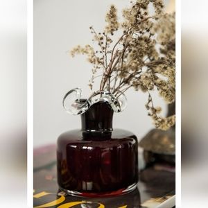 Midcentury Vintage Dark Red Frill Mini Vase, Italy, 1960s 4,5"
